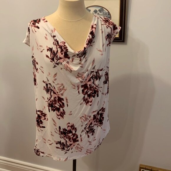 Rickis Scoop Cowl Neck Floral Sleeveless Blouse - Picture 1 of 7